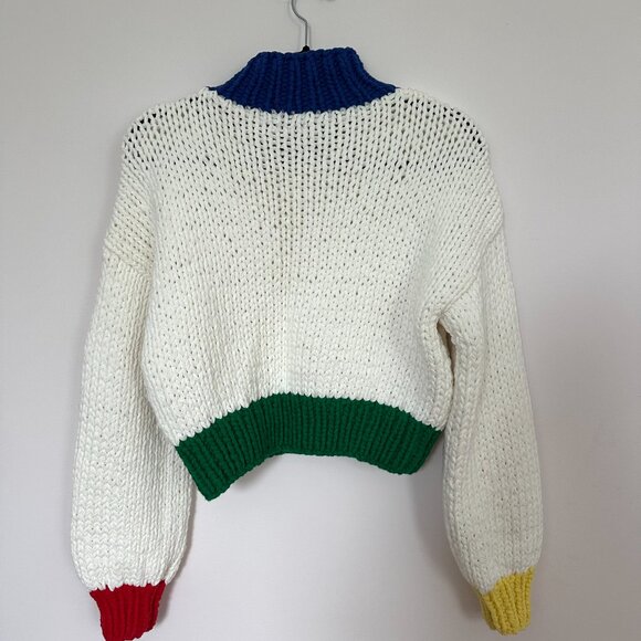 NWOT Zora Chunky Sweater in Primary Colors, Size S/M - Picture 6 of 9
